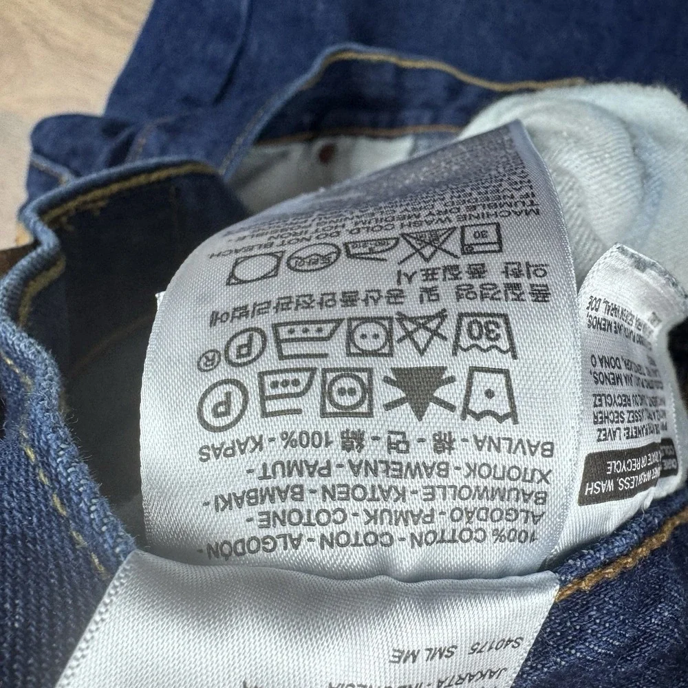 Levis 501 Jeans 36x34 Stretch Dark  Wash Denim Button Fly Straight